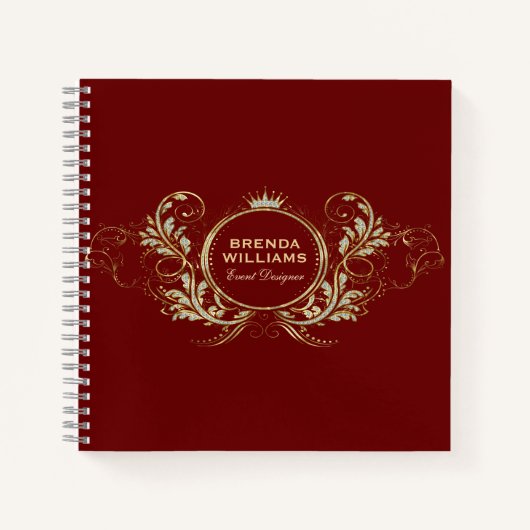 Rote und goldene Imitate Glitzer Girl-Blumen-Rahme Notizblock (Vorderseite)