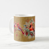 Rote und goldene Kardinal-Tasse Kaffeetasse (Vorderseite Links)