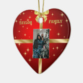 Rote und goldene Keramik Foto Keramik Ornament (Links)