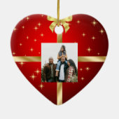 Rote und goldene Keramik Foto Ornament (Hinten)