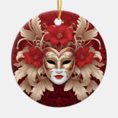 Rote und goldene Maske Keramik Ornament (Vorne)