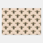 Rote und goldene Mocha-Bienen Geschenkpapier Set (Vorderseite 3)