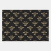 Rote und goldene Mocha-Bienen Geschenkpapier Set (Vorderseite 2)