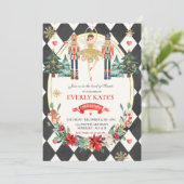 Rote und goldene Nutcracker Birthday Sugum Fairy Einladung (Stehend Vorderseite)