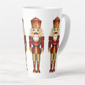 Rote und goldene Nutcrackers Latte Tasse (Rechte Ecke)