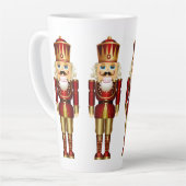 Rote und goldene Nutcrackers Latte Tasse (Linke Ecke)