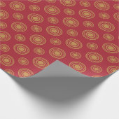 rote und goldene Punkte und Kreise Geschenkpapier (Ecke)