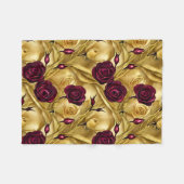 Rote und goldene Rose Fleecedecke (Vorderseite (Horizontal))