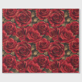 Rote und goldene Rose Geschenkpapier (Flach)