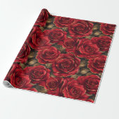 Rote und goldene Rose Geschenkpapier (Ungerollt)