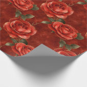 Rote und goldene Rose Geschenkpapier (Ecke)
