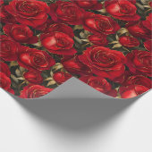Rote und goldene Rose Geschenkpapier (Ecke)