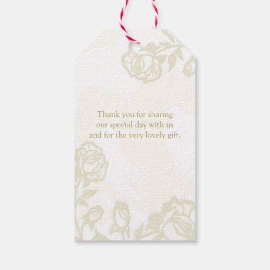 Rote und goldene Rose Hochzeit Danke, dass Sie ein Geschenkanhänger (Rückseite)