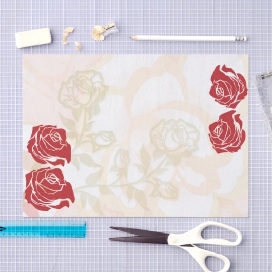 Rote und goldene Rosen Seidenpapier (Handwerk)