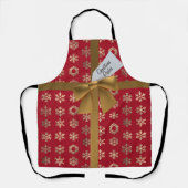 Rote und goldene Schneeflocken Imitate Weihnachten Schürze (Vorderseite)