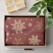 Rote und goldene Schneeflocken Seidenpapier (Geschenk)