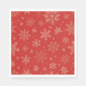 Rote und goldene Schneeflocken Serviette (Vorderseite)