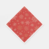 Rote und goldene Schneeflocken Serviette (Ecke)