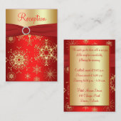 Rote und goldene Schneeflocken - Umschließungskart Begleitkarte (Vorne/Hinten)