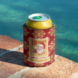 Rote und goldene Schneeflocken Weihnachtsmuster Dosenkühler