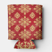 Rote und goldene Schneeflocken Weihnachtsmuster Dosenkühler (Rückseite)