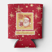 Rote und goldene Schneeflocken Weihnachtsmuster Dosenkühler (Vorderseite)