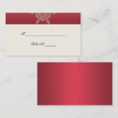 Rote und goldene Snowflake Hochzeiten Platzkarten (Vorne/Hinten)