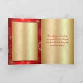 Rote und goldene Snowflakes Die Grüße Karte der Sa (Innenseite)