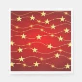 Rote und goldene SternePaper Napkins, Standard-Mit Serviette (Vorderseite)