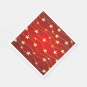 Rote und goldene SternePaper Napkins, Standard-Mit Serviette (Ecke)
