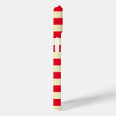 Rote und goldene Streifen | Monogramm Case-Mate iPhone Hülle (Rückseite / Rechts)