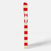 Rote und goldene Streifen | Monogramm Case-Mate iPhone Hülle (Rückseite / Links)