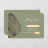 Rote und goldene UAWG mit eleganten Erdtönen RSVP Karte (Vorne/Hinten)