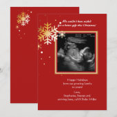 Rote und goldene Ultrasoundkarte Feiertagskarte (Vorne/Hinten)