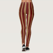 Rote und goldene vertikale Streifen Streifen Strei Leggings (Rückseite)