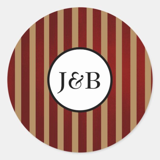 Rote und goldene vertikale Streifen Streifen Strei Runder Aufkleber (Vorderseite)