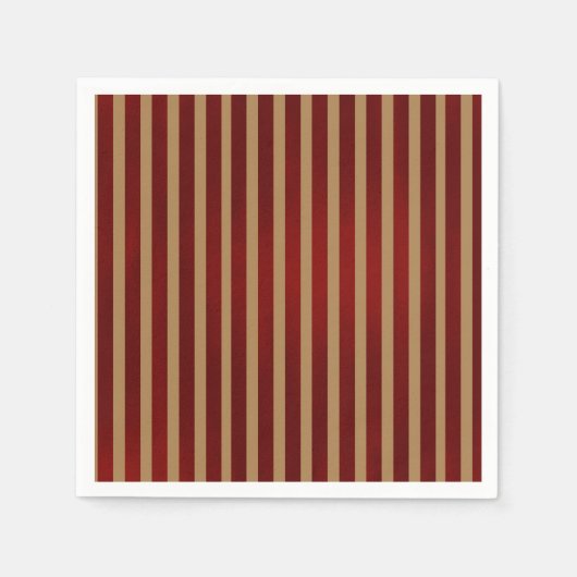Rote und goldene vertikale Streifen Streifen Strei Serviette (Vorderseite)