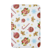 Rote und goldene Weihnachtsbällchen, Weihnachtsbäl Badematte (Vorderseite Vertikal)