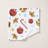 Rote und goldene Weihnachtsbällchen, Weihnachtsbäl Badhandtuch Set (Waschlappen)