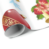 Rote und goldene Weihnachtsbällchen, Weihnachtsbäl Geschenkpapier (Rolleneckpunkt)