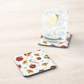 Rote und goldene Weihnachtsbällchen, Weihnachtsbäl Getränkeuntersetzer (Rechte Seite)