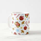Rote und goldene Weihnachtsbällchen, Weihnachtsbäl Kaffeetasse (Vorderseite Links)