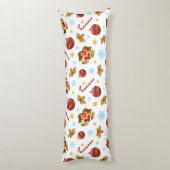 Rote und goldene Weihnachtsbällchen, Weihnachtsbäl Seitenschläferkissen (Rückseite (Vertikal))