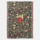 Rote und goldene Weihnachtsbaum Schneeflocken und Decke (Vorderseite Vertikal)