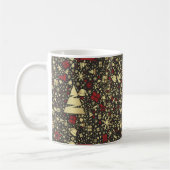 Rote und goldene Weihnachtsbaum Schneeflocken und Kaffeetasse (Links)