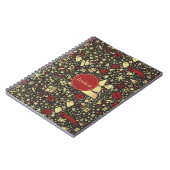 Rote und goldene Weihnachtsbaum Schneeflocken und Notizblock (Linke Seite)