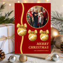 Rote und goldene Weihnachtsbaumschmuck-Familien-We