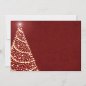 Rote und goldene Weihnachtsbaumschmuck Party Einladung (Rückseite)