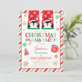 Rote und goldene Weihnachtsfeier Einladung (Stehend Vorderseite)