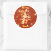 Rote und goldene Weihnachtsgeschenke Runder Aufkleber (Tasche)